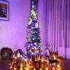 Costway 4.5\6.5\7.5ft Pre-Lit Hinged Pencil Christma Multicolor Lights - 4 of 4