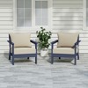 WestinTrends Avalon Outdoor Modern HDPE Patio Club Chairs with Deep Seat Cushions (Set of 2) - 2 of 4