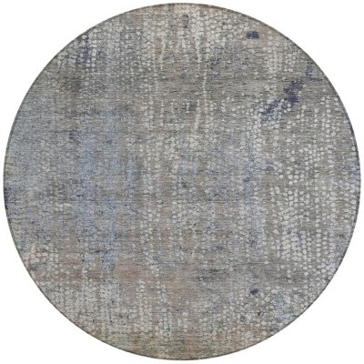 Taupe And Ivory Abstract Washable Indoor Outdoor Area Rug