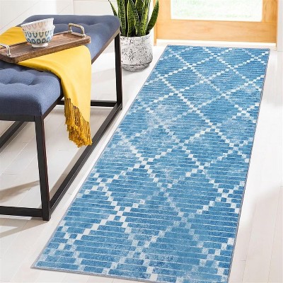 Acekool Geometric  Rug - Machine Washable Non-Slip Indoor Carpet for Living Room, Bedroom, Nursery