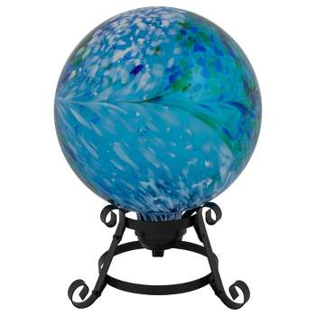 Northlight Swirls Outdoor Garden Gazing Ball - 10" - Blue and Green