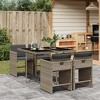 vidaXL 5 Piece Patio Dining Set with Cushions Gray Poly Rattan - Glass 4 Items - 2 of 4
