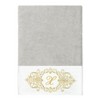 Linum Home Textiles 100% Turkish Cotton MONICA Gold Thread 2PC Embellished Bath Towel Set - 2 of 3
