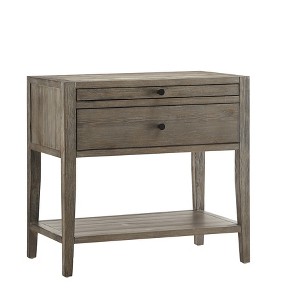 Vynxaria Sunveil 1-Drawer Nightstand - Weathered Gray, French Dovetail Drawer, Pull-Out Tray, Open Shelf, No Assembly Required - 1 of 4