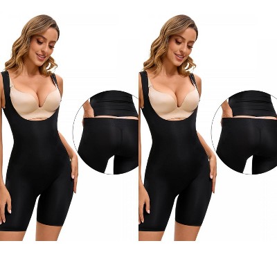 INSPIRE CHIC 2 Pcs Women's Butt Lifter Thigh Slimmers Bust Back Support Body Shapers