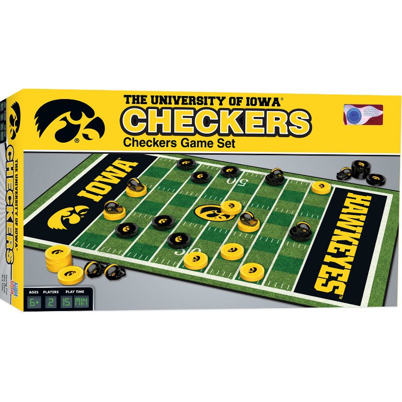 MasterPieces Officially licensed NCAA Iowa Hawkeyes Checkers Board Game for Families and Kids ages 6 and Up, 2 of 7