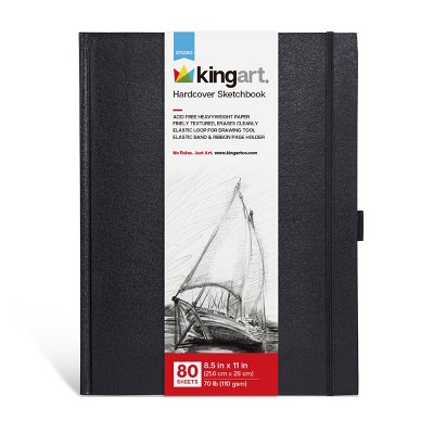KINGART Hardcover Sketchbook, 8.5” x 11", 80 Sheet