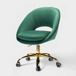 Hector Velvet  ErgonomicTask Chair Home Office Desk Chair Swivel Adjustable  with open back design| Karat Home