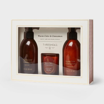 Hand Lotion Gift Set of Glass Warm Cider and Cinnamon Candle - Threshold™