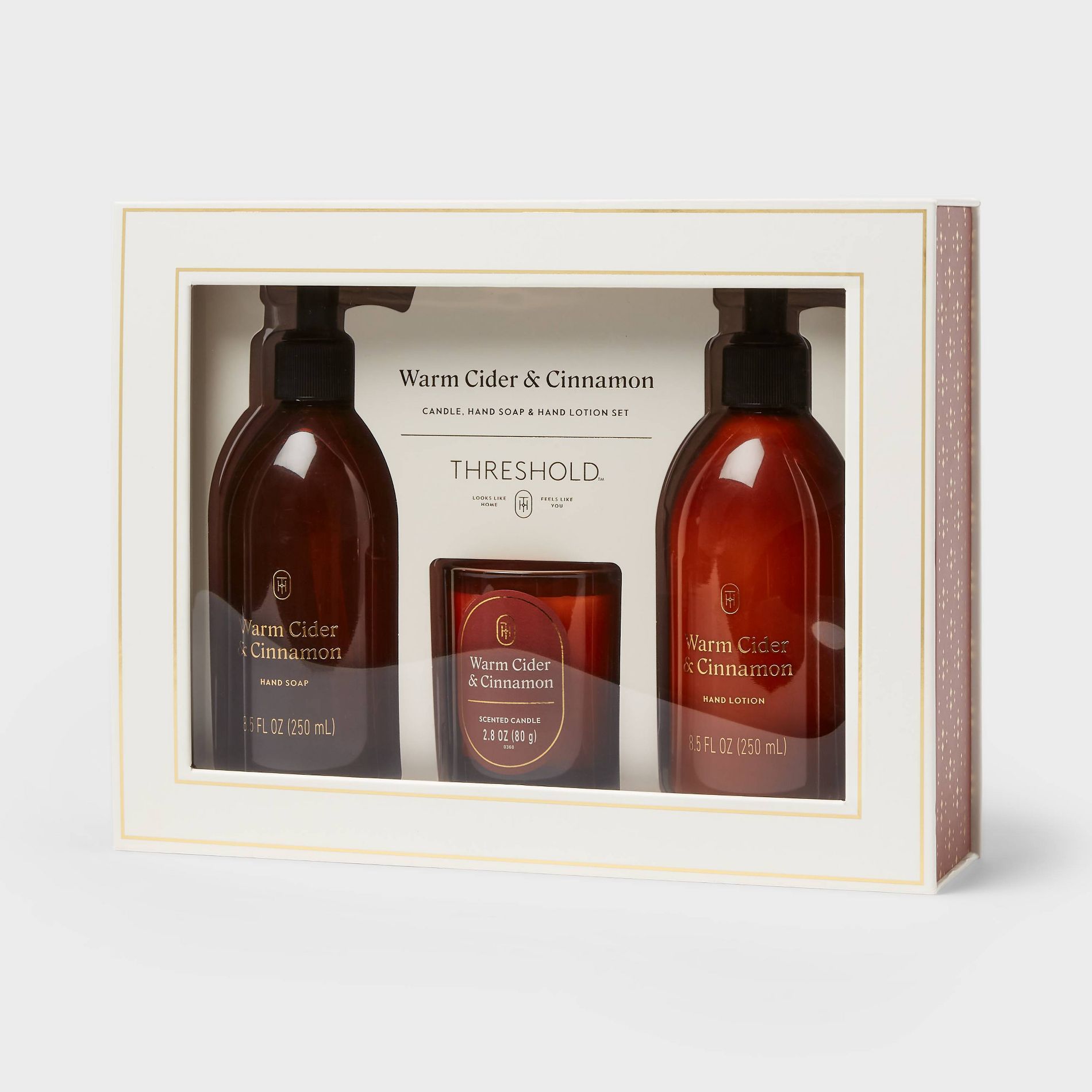 Gift Set with Warm Cider and Cinnamon Candle, Hand Soap and Hand Lotion  - Threshold™