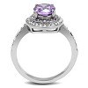 Slickblue Polished Stainless Steel Ring for Women with Synthetic Amethyst CZ, Size 5-10 - 3 of 4
