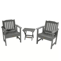 Lehigh 2pk Garden Chairs with 1 Folding Adirondack Side Table - Highwood
