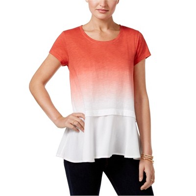 Style & Co. Womens Dip-Dye Basic T-Shirt