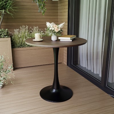 Maggift Patio End Tables, Modern Decorative Side Tables, Stylish Design for Patio, Living Room, Indoor and Outdoor Use, Brown, 31.5"*31.5"*29.5"