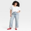 Women's High-Rise Cuffed Straight Jeans - Ava & Viv™ - 3 of 3