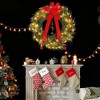 Whisen 36" Snow-Dusted Christmas Wreath, Lifelike Norfolk Pine, Water/Fire-Resistant - Green - 3 of 4