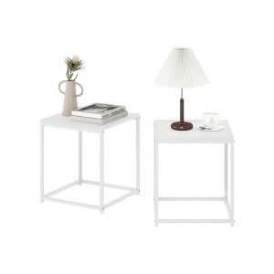 Furinno Camnus Modern Living End Table, Solid White/White, Set of 2 - 1 of 1