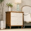 JIONJOY Vintage Floral 3-Drawer Dresser - Farmhouse Nightstand with Embossed Flower Details - 3 of 4