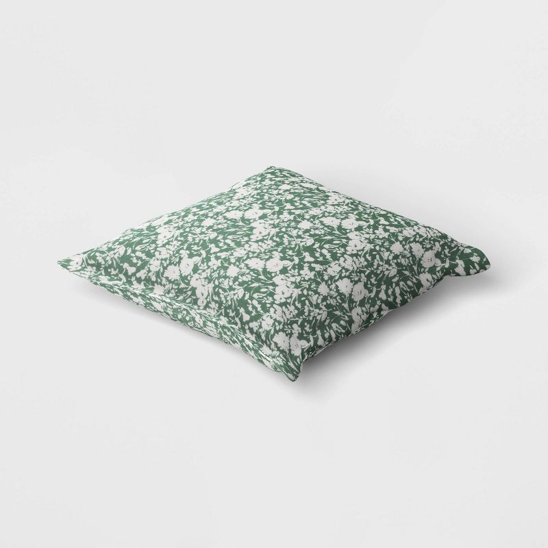 20&#34;x20&#34; Ditsy Floral Square Indoor Outdoor Throw Pillow Green/White - Threshold&#8482; designed with Studio McGee, 4 of 6