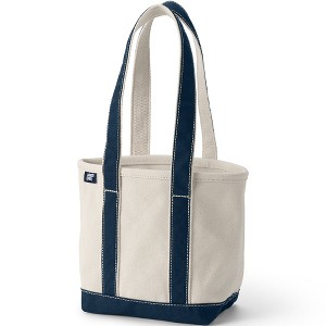Lands' End Open Top Long Handle Canvas Tote Bag - 1 of 4