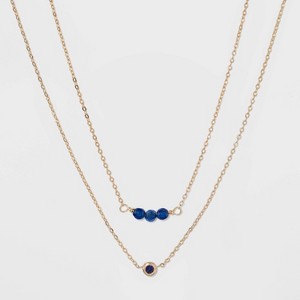 Silver Plated Sapphire and Lapis Crystal Duo Necklace - A New Day Gold, Women