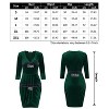 Coolmee Women Sexy Cross V Neck Three-Quarter Sleeve Tulip Hem Bodycon Slit Wrap Velvet Mini Dress Cocktail Guest Dress - 4 of 4