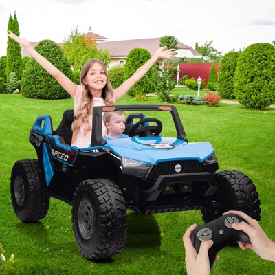 24V 2 Seaters Ride On UTV Car with Remote Control for Kids, 4WD Motors Electric Vehicle