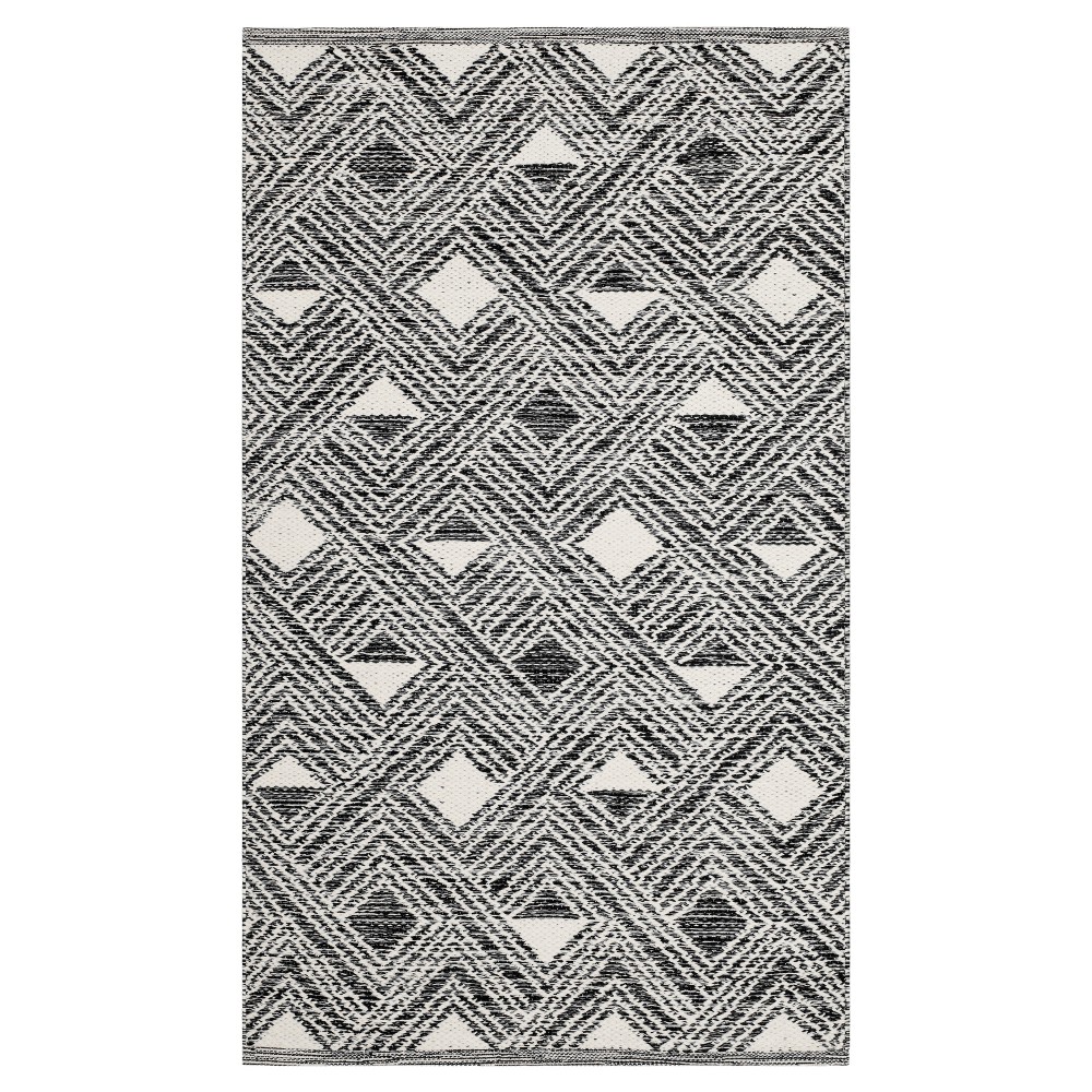 3'x5' Avis Woven Rug Black/Ivory - Safavieh