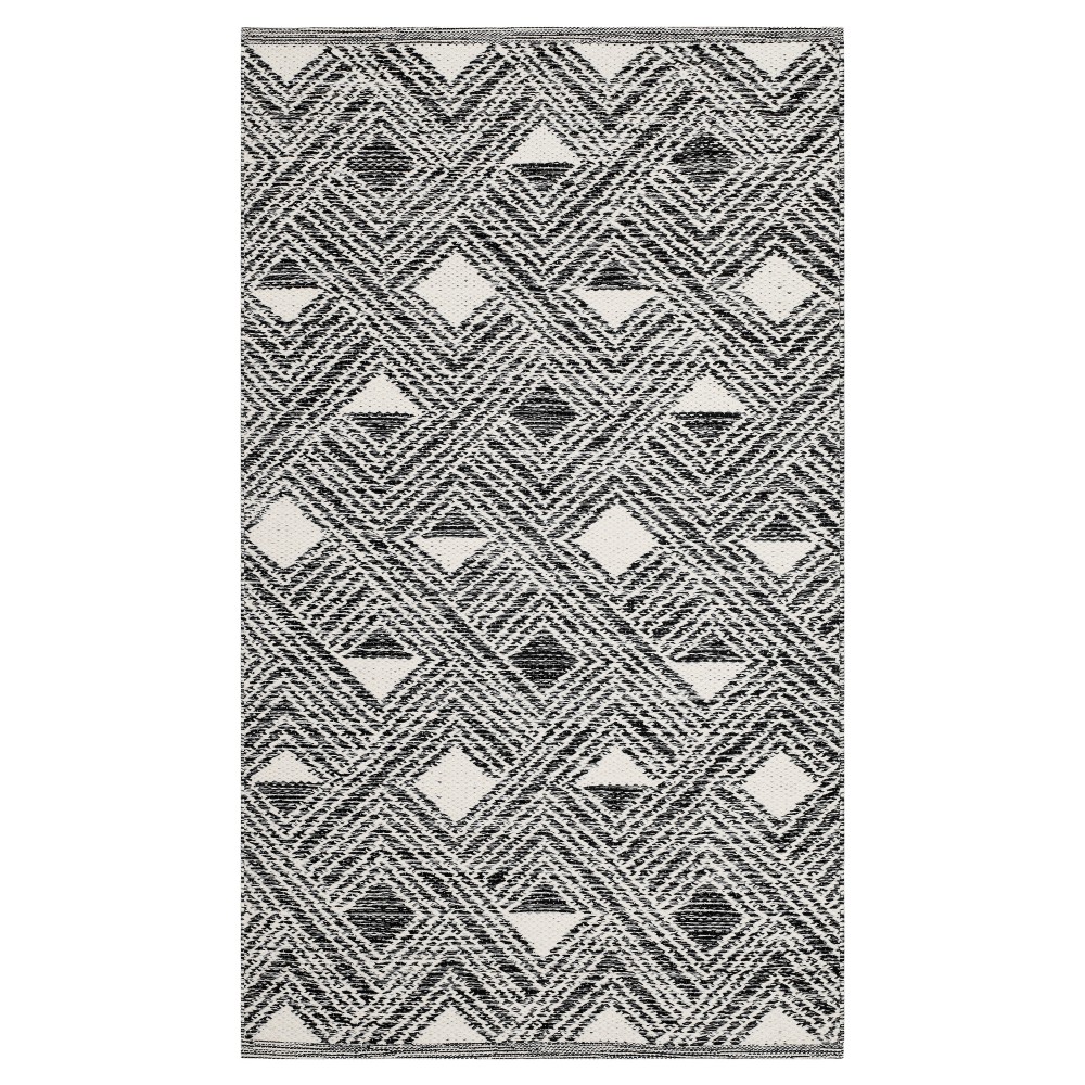 3'x5' Avis Woven Rug Black/Ivory - Safavieh