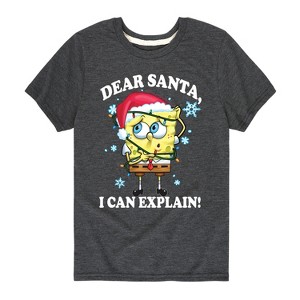 Boys' - SpongeBob SquarePants - Dear Santa Short Sleeve Graphic T-Shirt - 1 of 4