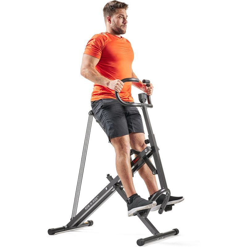 Sunny Health &#38; Fitness Row-N-Ride Plus Assisted Squat Machine - Black, 3 of 9