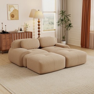 Aukfa Modular Corduroy Sectional Sofa with Ergonomic Support - Pet Friendly, Easy Assembly, Non-Slip Base Design - 1 of 4