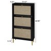 Halitaa Rattan 3 Door Shoe Rack, Freestanding Modern Shoe Storage Cabinet, for Entryway - 3 of 4