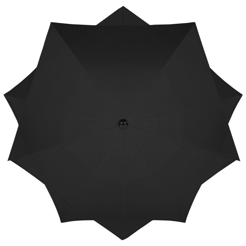 Northlight 8.5ft Outdoor Patio Lotus Umbrella with Hand Crank, Black, 3 of 7
