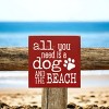 Slickblue Dog and Beach Wood Sign, Knotty Pine Material, Wall or Shelf Decor, Rustic Style, 7x7 Inches, Multiple Colors - 2 of 3