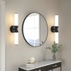 POWLIG 20.3" Modern Wall Sconce - 2-Light Dimmable Fixture with Milky White Glass Shade for Entryway & Bedroom - 3 of 4