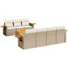 vidaXL 8 Piece Patio Sofa Set with Cushions Beige Poly Rattan - Beige and Cream - 2 of 4