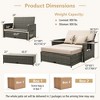 Costway Wicker Loveseat Sofa Set Patio Rattan Daybed with Ottoman & Retractable Side Tray Brown/Black/Navy - 3 of 4