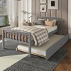 VYNXARIA Gray Color Pine  Frame Twin Platform Bed with Wheels, Headboard, Footboard - 4 of 4