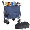 VYNXARIA Minimeetall Multi-use Bag,Collapsible Foldable Wagon Cart Beach Wagon Heavy Duty Utility Cart Utility Wagon Grocery Cart,Dark blue - 4 of 4