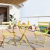 Jojoka 3-Piece Patio Bistro Set with Round Table & 2 Folding Chairs, Powder-Coated Iron Frame, Space-Saving and Portable, Yellow - 2 of 4