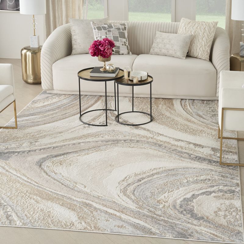Inspire Me! Home Décor Brushstrokes Modern Marble Indoor Area Rug, 2 of 10