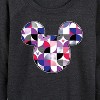Women's - Disney - Mickey Head Solid Geo Lightweight French Terry Wide Neck Long Sleeve Shirt - 2 of 4