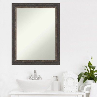 Bronze Charred Wood Rectangular Bathroom Vanity Mirror