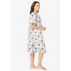 Dreams & Co. Plus Size Short Floral Print Cotton Gown - 4 of 4