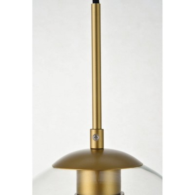 Baxter Mini Brass Pendant with Clear Glass Globe Shade