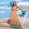 Women's Orange Floral Sweetheart Twist & Keyhole Maxi Dress - Cupshe - 2 of 4