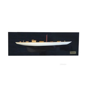 Half Hull Model Boat – Wooden Handmade Display – 12 Inch Shamrock Yacht Design By Old Modern Handicrafts - 1 of 4