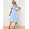 INSPIRE CHIC Women's Casual Smocked Front Tie Back Checks Gingham Midi Dresses - 3 of 4