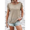 Amaryllis Women's Button Shoulder Short Sleeve Top Relaxed Fit Casual Tee Lightweight Versatile Everyday Essential - 2 of 4